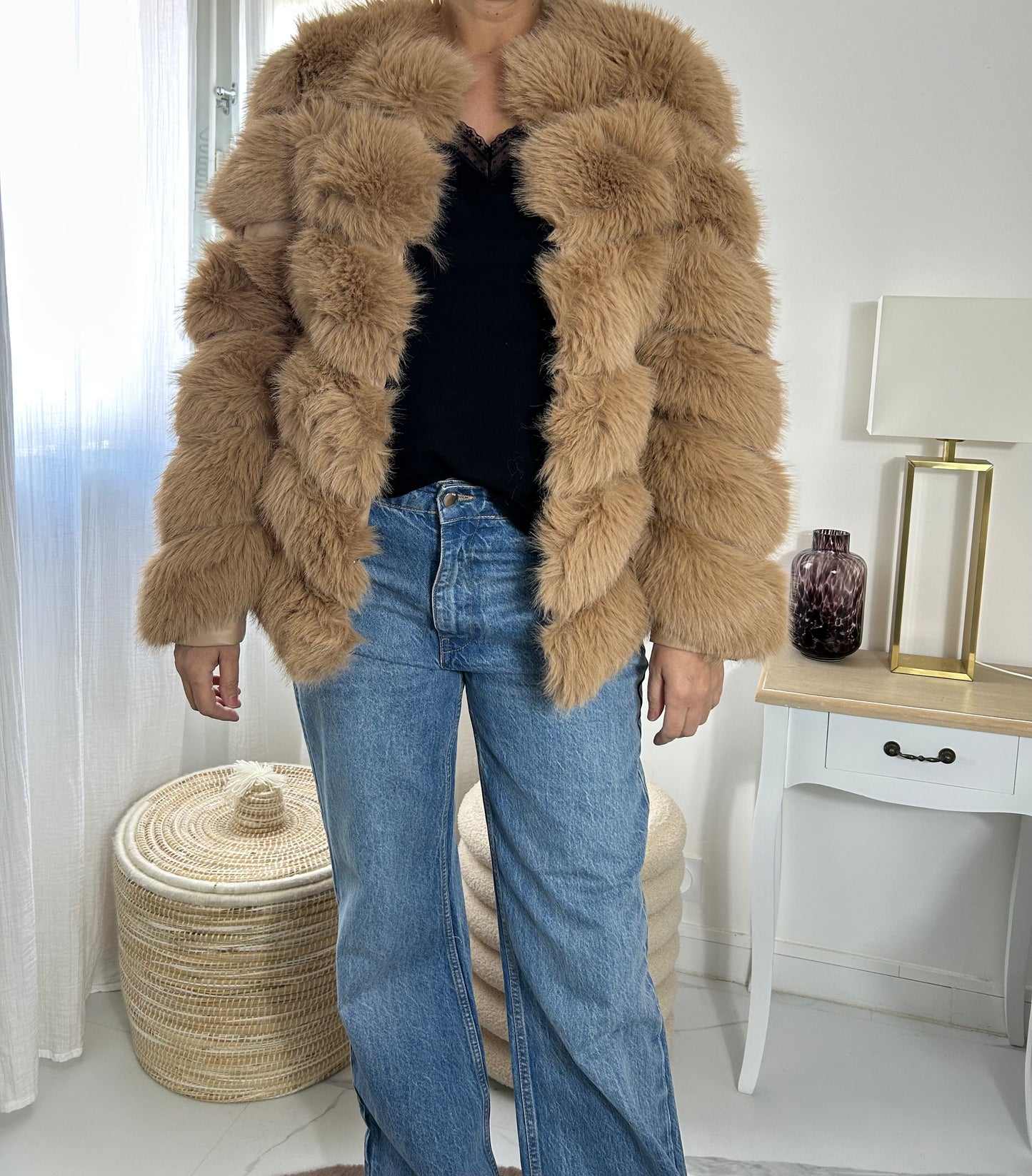Manteau fausse fourrure