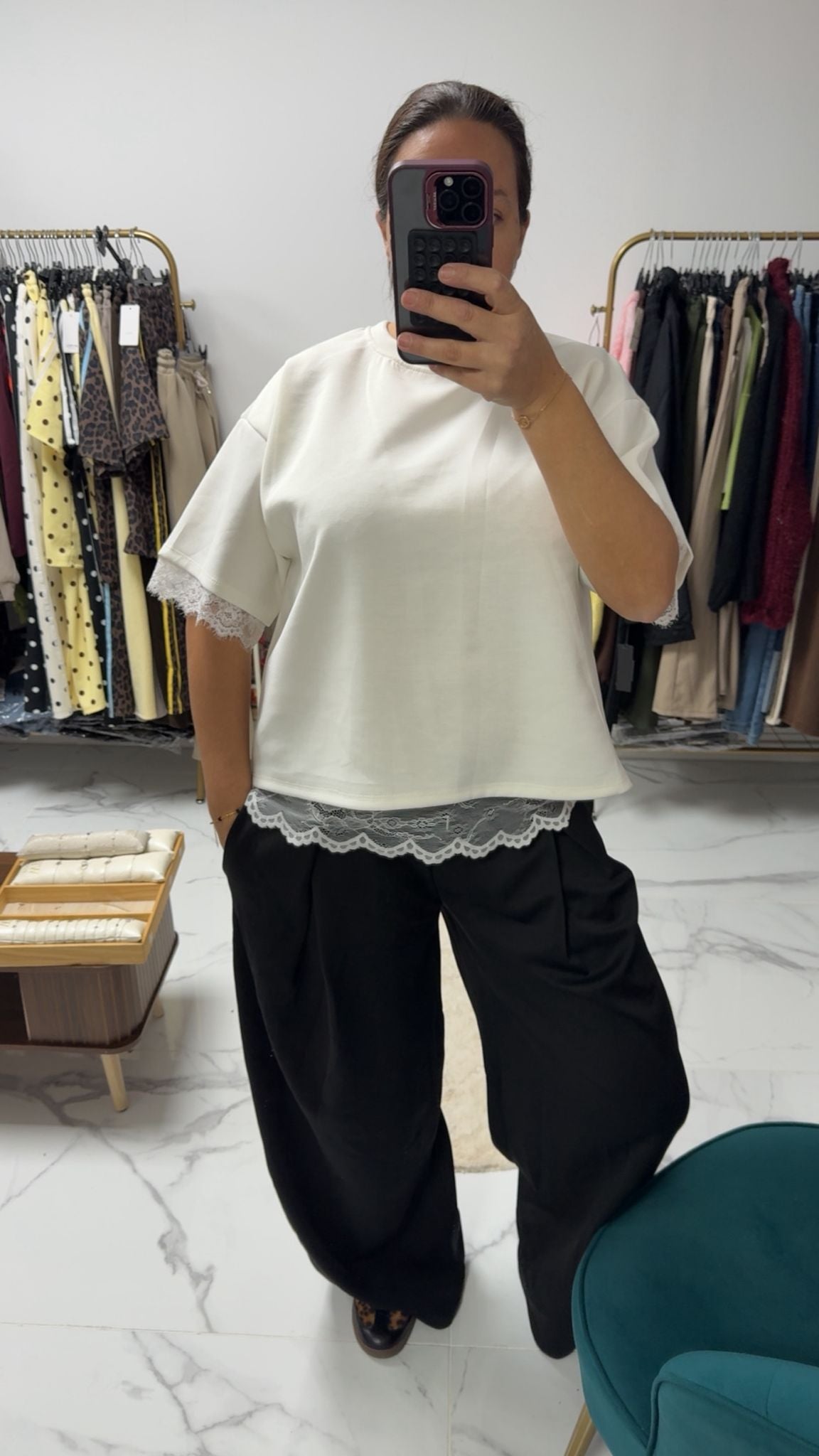 T-shirt en dentelle