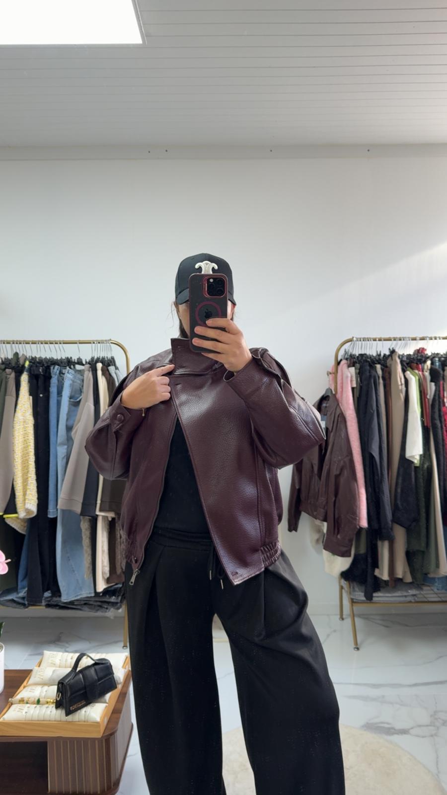 Bomber similicuir