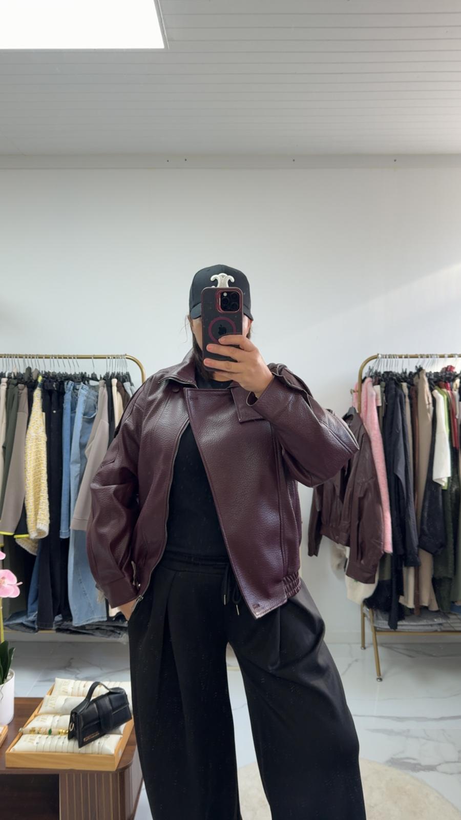 Bomber similicuir